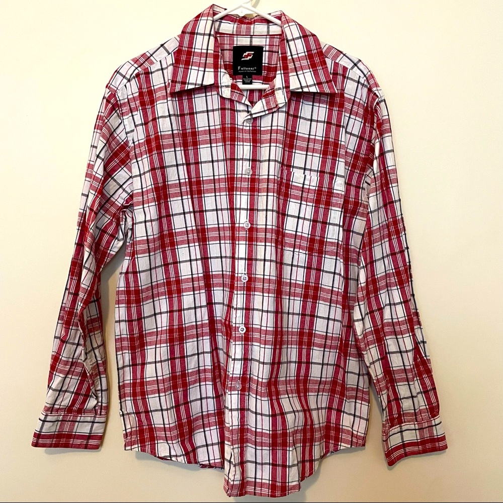 Mens Feiluoni Long Sleeve Button Down Large